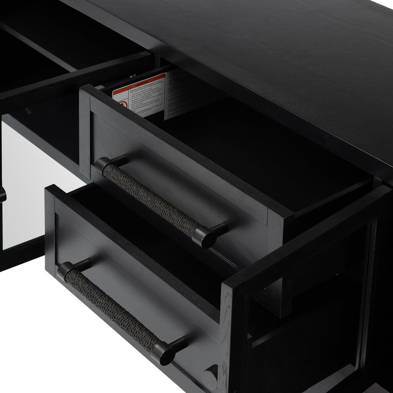 Laker Media Console - Black Oak Veneer