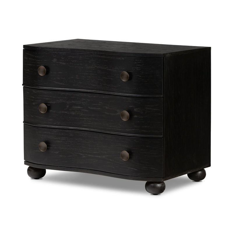Tiago Nightstand - Distressed Black