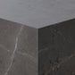 Modern Marble Plinth End Table - Grey Italian Marble