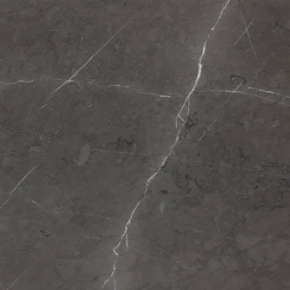 Modern Marble Plinth End Table - Grey Italian Marble