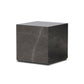 Modern Marble Plinth End Table - Grey Italian Marble