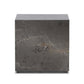 Modern Marble Plinth End Table - Grey Italian Marble