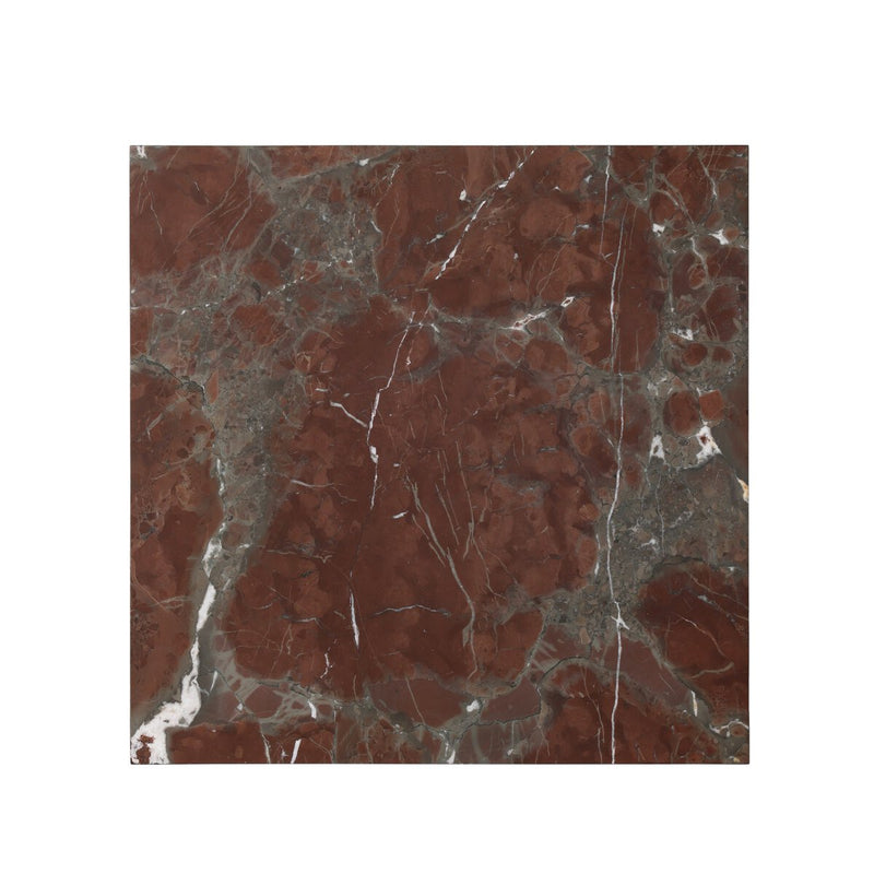 Modern Marble Plinth End Table - Smoke And Russet Marble