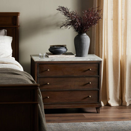 Odette Nightstand - Aged Belgium Bleach
