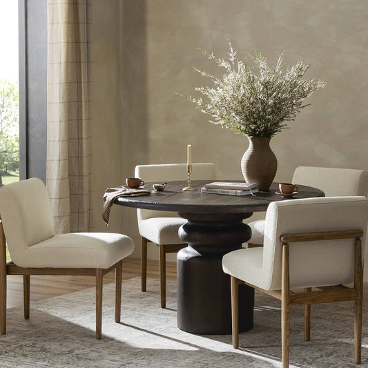 Kerrville Round Dining Table - Burnt Pine Veneer