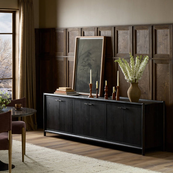 Glenview 6 Door Sideboard - Smoked Black Oak