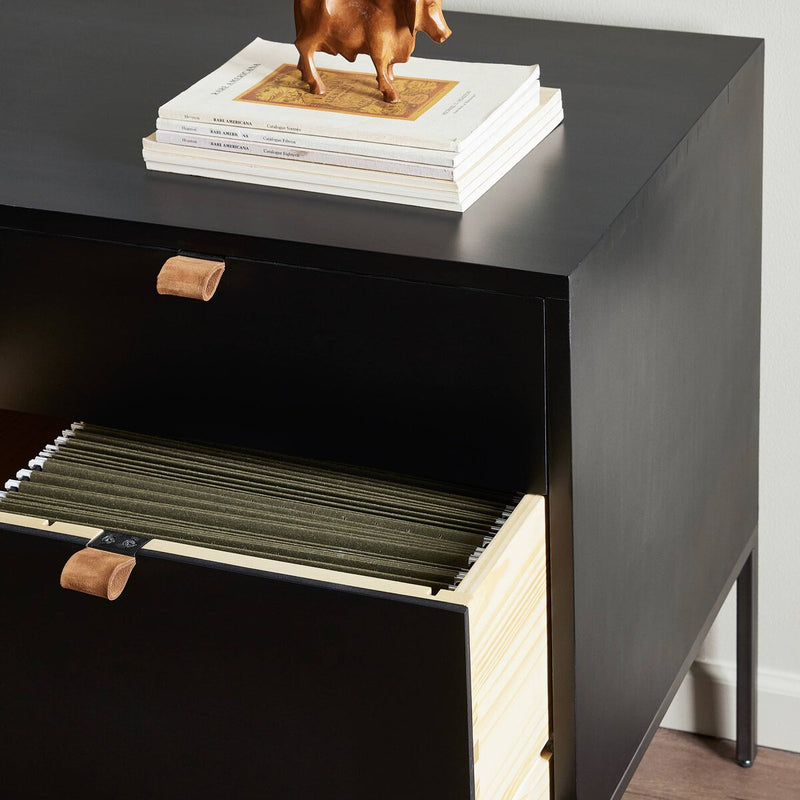 Trey Modular Wide Filing Cabinet - Black Wash Poplar