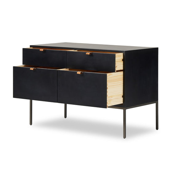 Trey Modular Wide Filing Cabinet - Black Wash Poplar