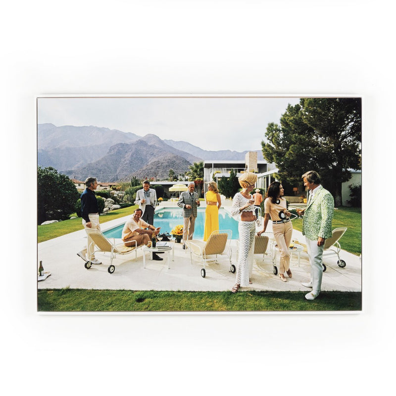 Palm Springs Party by Slim Aarons - White Maple Floater