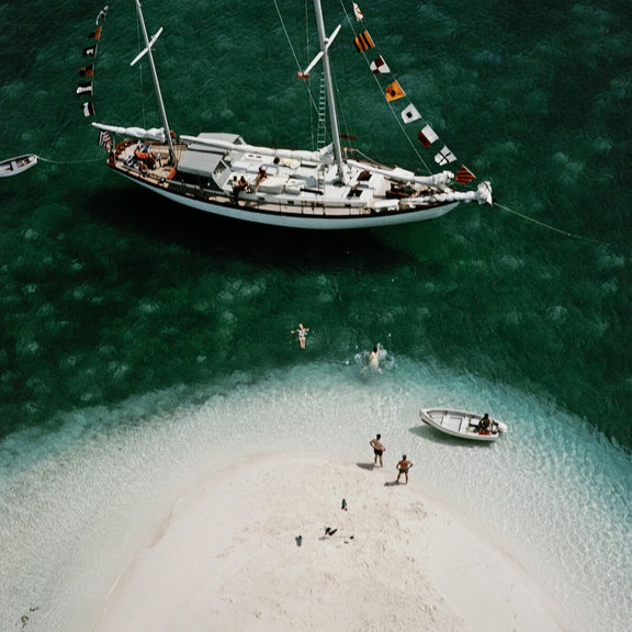 Charter Ketch by Slim Aarons - White Maple Floater