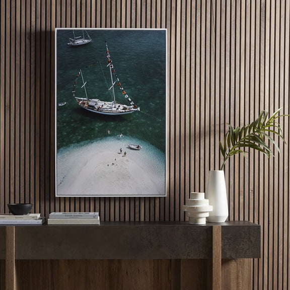 Charter Ketch by Slim Aarons - White Maple Floater