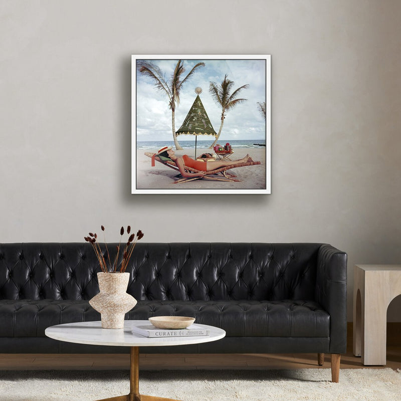 Palm Beach Idyll by Slim Aarons - White Maple Floater