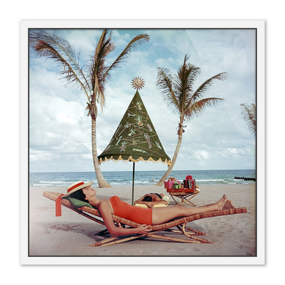 Palm Beach Idyll by Slim Aarons - White Maple Floater