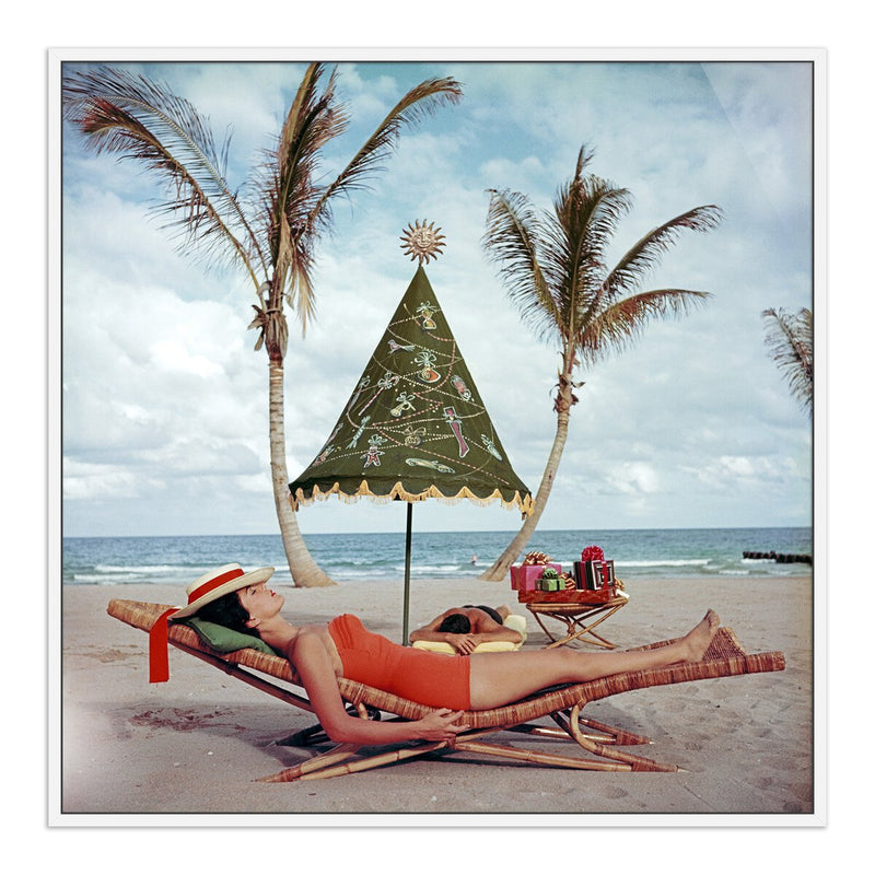 Palm Beach Idyll by Slim Aarons - White Maple Floater