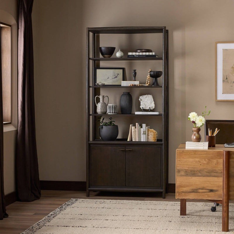 Glenview Bookcase - Smoked Black Oak