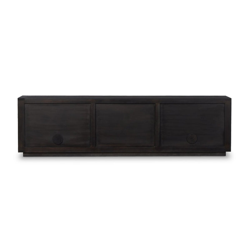 Warby Media Console - Worn Black Oak Veneer