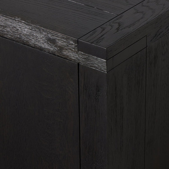 Warby Media Console - Worn Black Oak Veneer