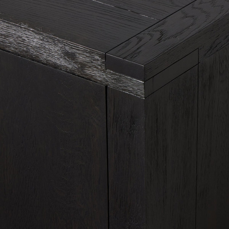 Warby Media Console - Worn Black Oak Veneer
