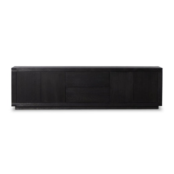 Warby Media Console - Worn Black Oak Veneer