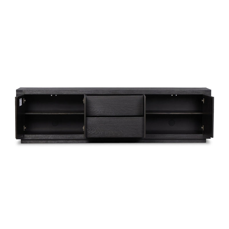 Warby Media Console - Worn Black Oak Veneer