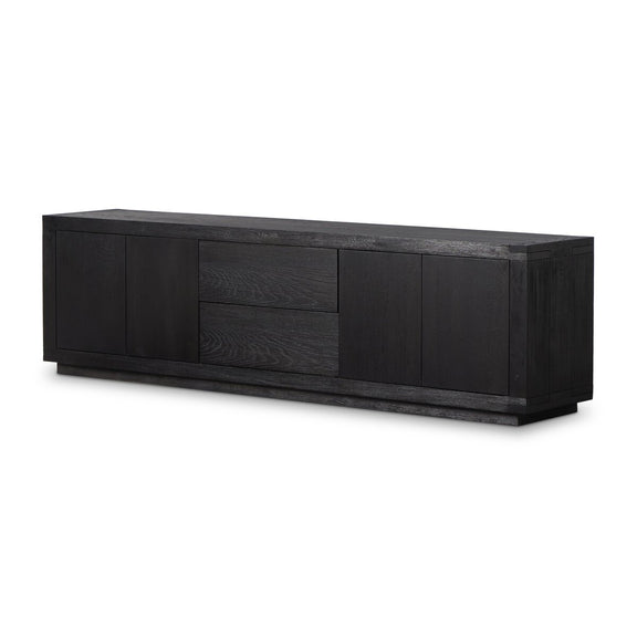 Warby Media Console - Worn Black Oak Veneer