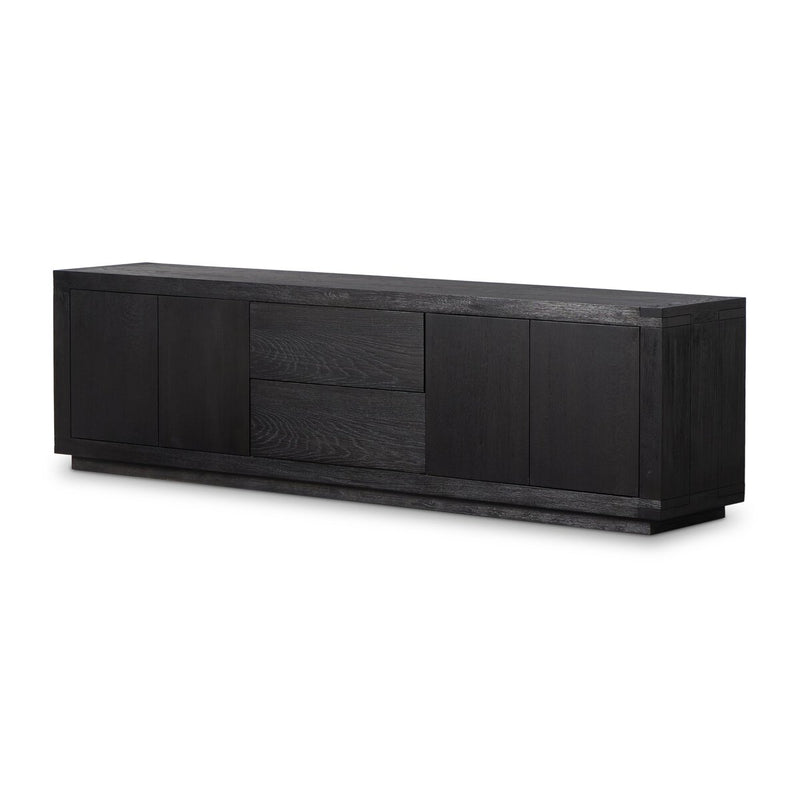 Warby Media Console - Worn Black Oak Veneer