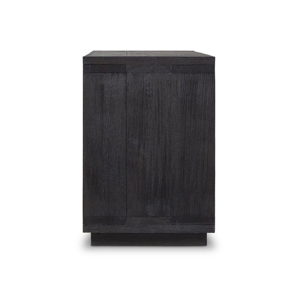 Warby Media Console - Worn Black Oak Veneer