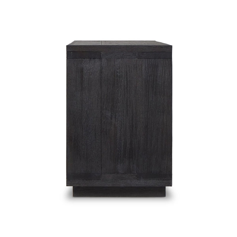 Warby Media Console - Worn Black Oak Veneer