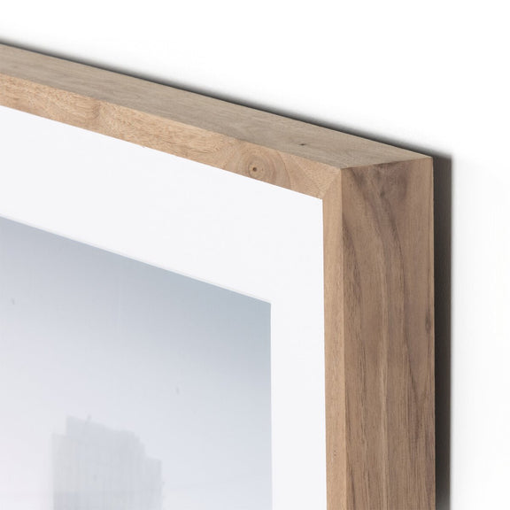 Skyline Beneath 1St St Bridge by Toni Toscan - Rustic Walnut
