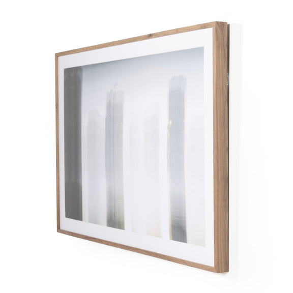 Skyline Beneath 1St St Bridge by Toni Toscan - Rustic Walnut