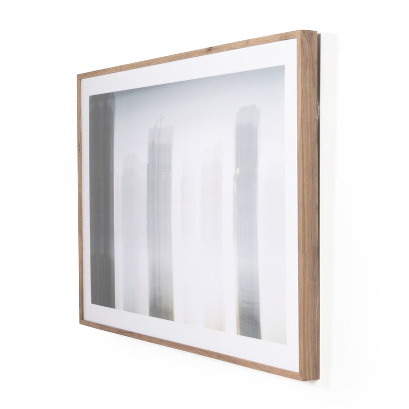 Skyline Beneath 1St St Bridge by Toni Toscan - Rustic Walnut