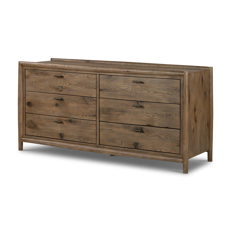 Glenview 6 Drawer Dresser - Weathered Oak