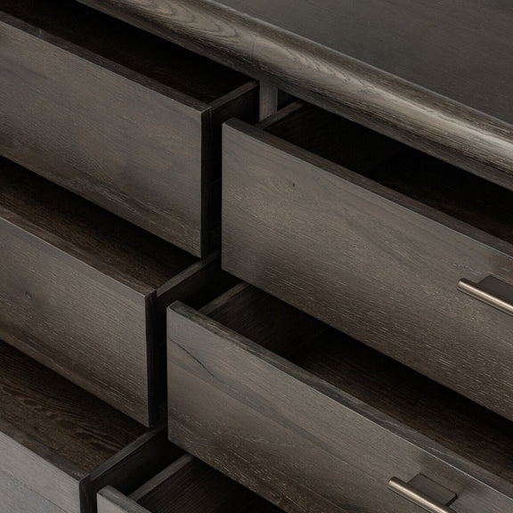 Glenview 6 Drawer Dresser - Smoked Black Oak