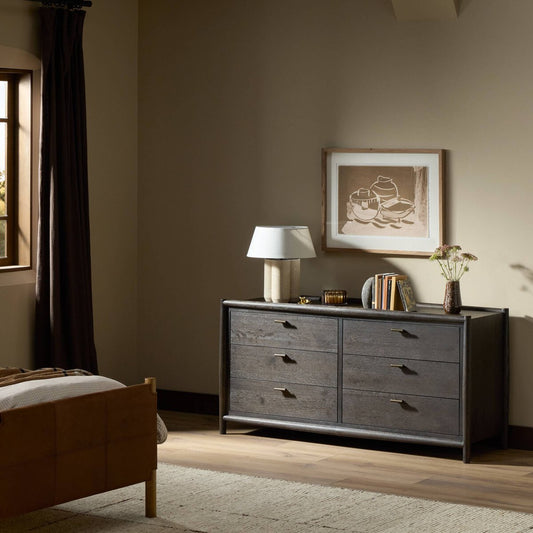 Glenview 6 Drawer Dresser - Smoked Black Oak
