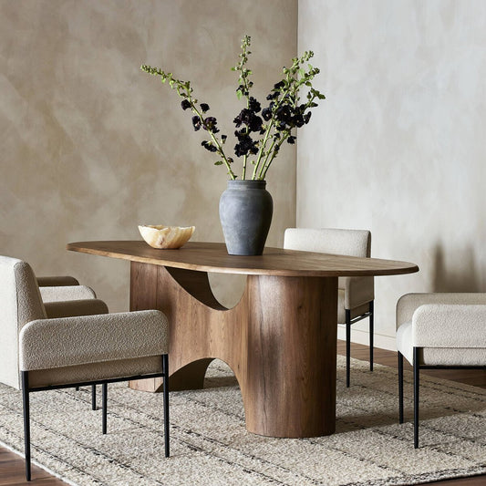 Olexey Oval Dining Table - Rubbed Light Oak