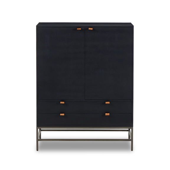 Trey Bar Cabinet - Black Wash Poplar
