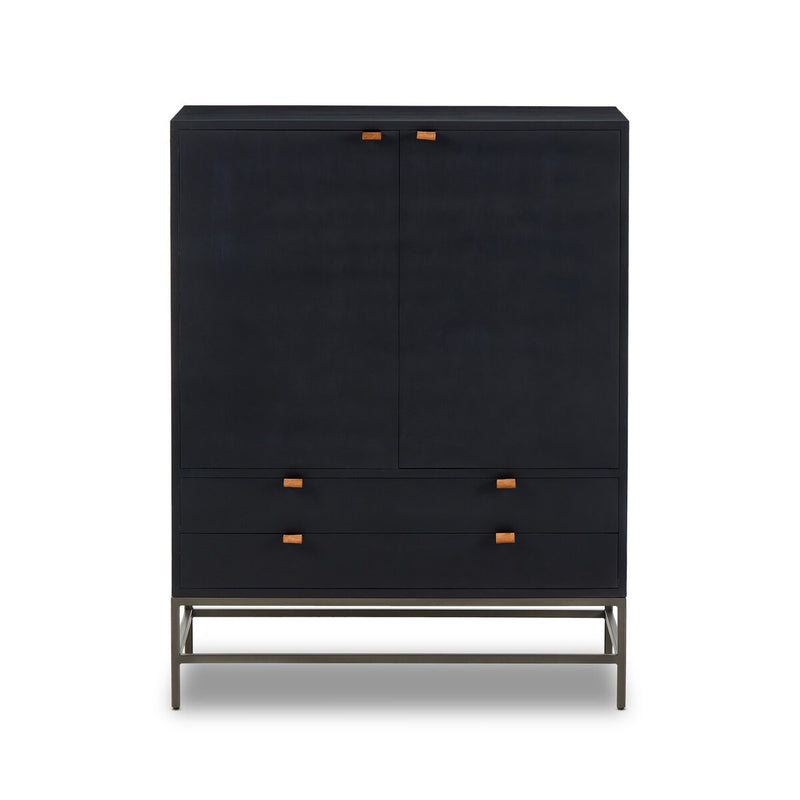 Trey Bar Cabinet - Black Wash Poplar