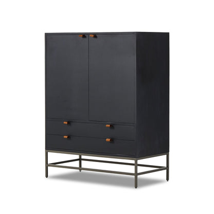 Trey Bar Cabinet - Black Wash Poplar