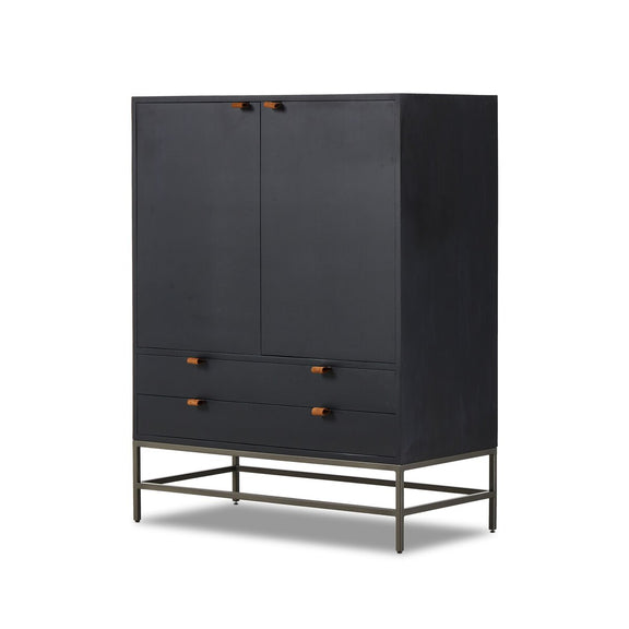 Trey Bar Cabinet - Black Wash Poplar