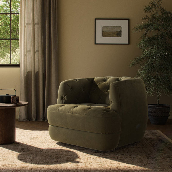 Paul Swivel Chair - Surrey Olive