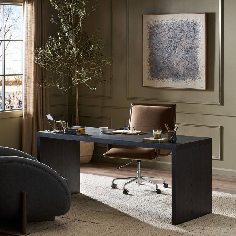 Posada Desk - Worn Black Oak Veneer