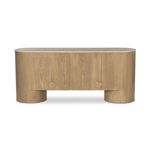 Giovani Media Console - Natural Light Oak Veneer