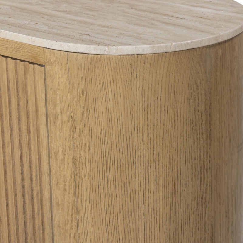 Giovani Media Console - Natural Light Oak Veneer