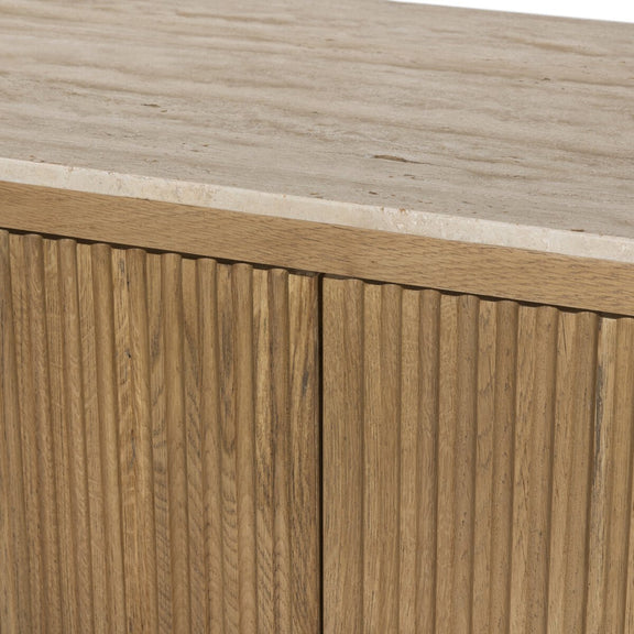 Giovani Media Console - Natural Light Oak Veneer