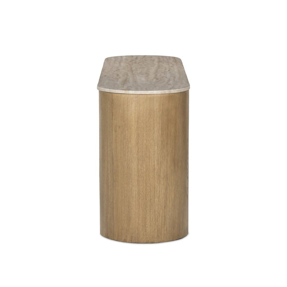 Giovani Media Console - Natural Light Oak Veneer