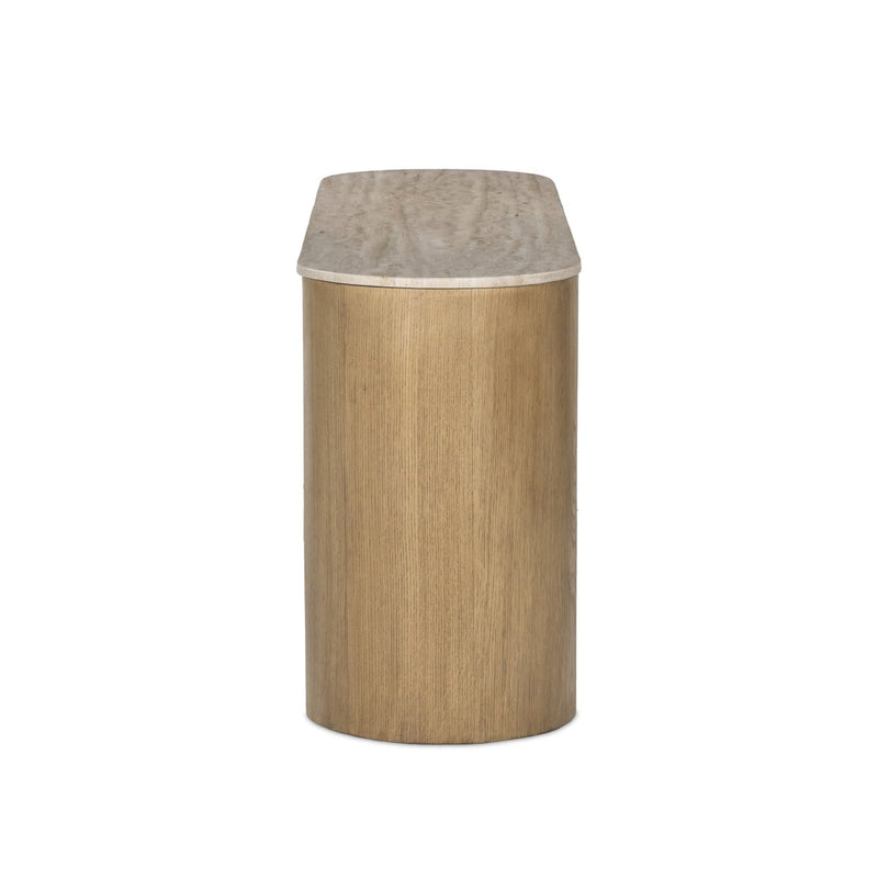 Giovani Media Console - Natural Light Oak Veneer