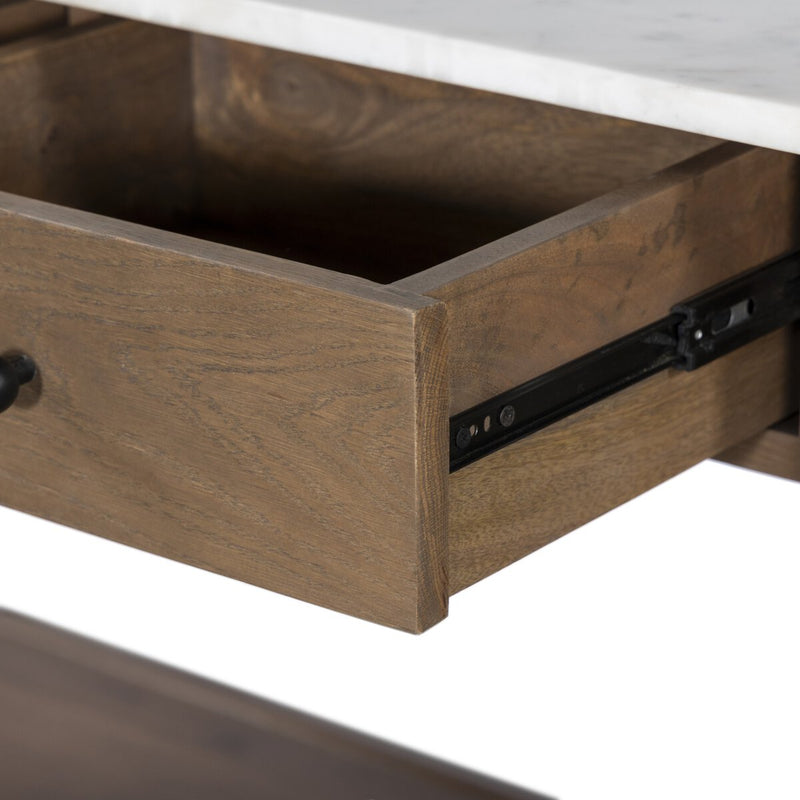 Dothan Kitchen Island - White Marble