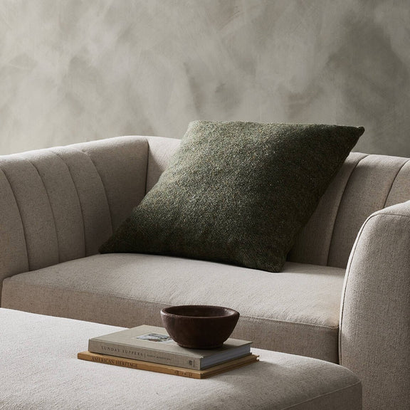 Stonewash Linen Pillow - Hasselt Olive Green