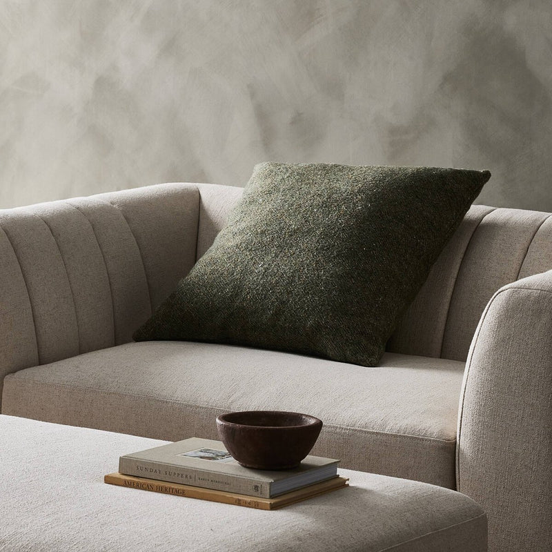 Stonewash Linen Pillow - Hasselt Olive Green