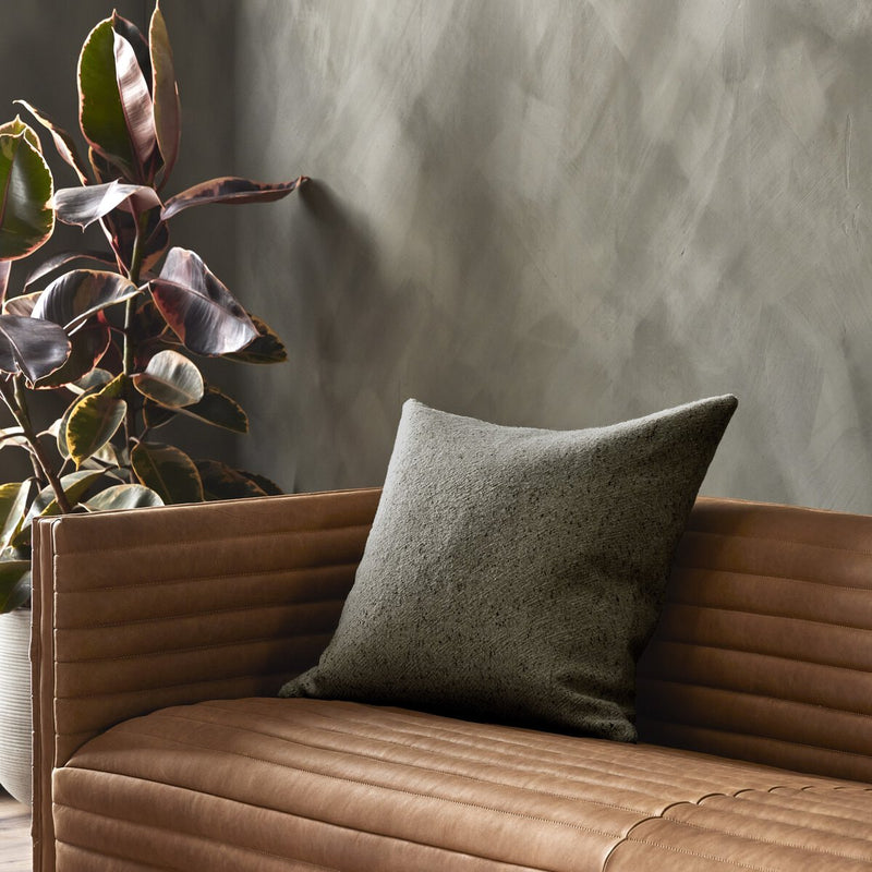 Stonewash Linen Pillow - Hasselt Olive Green